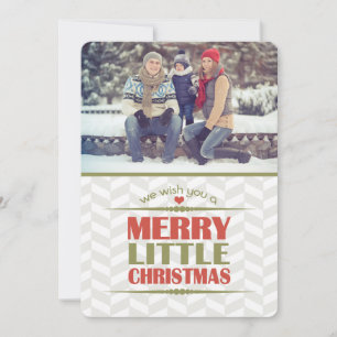 Merry Little Christmas Foto Flat Cards Feiertagskarte