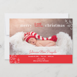 Merry Little Christmas Foto Geburtserklärung Feiertagskarte