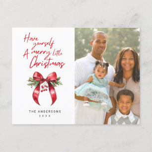 Merry Little Christmas Foto Holiday Postcard Feiertagspostkarte