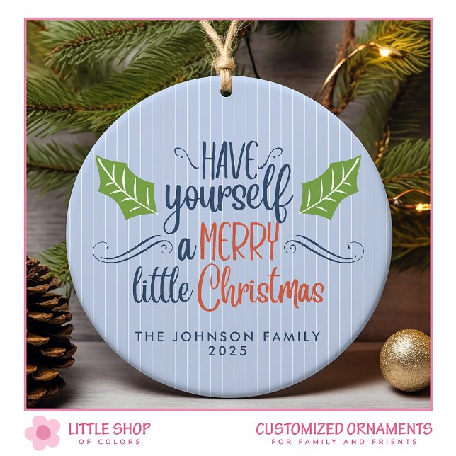 Merry Little Christmas Foto Keramik Ornament (Von Creator hochgeladen)