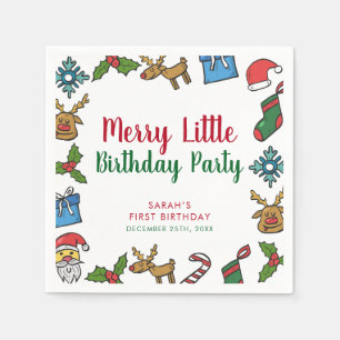 Merry Little Christmas Geburtstag Custom Serviette