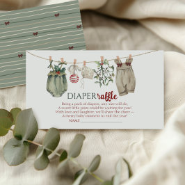 Merry Little Christmas Girl Clothes Diaper Raffle Begleitkarte