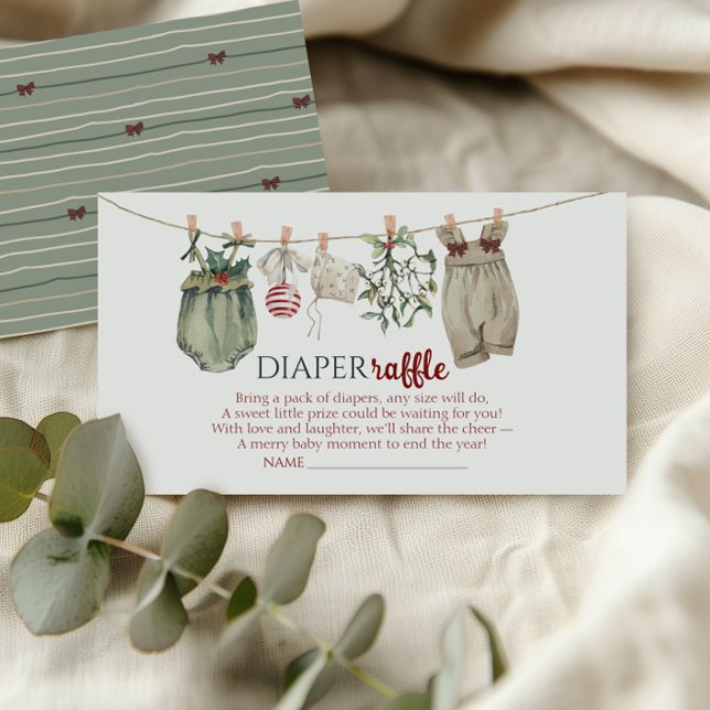 Merry Little Christmas Girl Clothes Diaper Raffle Begleitkarte (Von Creator hochgeladen)
