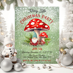 Merry Little Christmas Gnome Toadstool Mushroom Einladung
