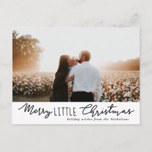 Merry Little Christmas Handgeschriebenes Skript Feiertagspostkarte