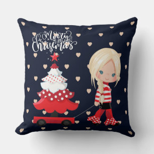 Merry Little Christmas Harrt Pillow Kissen
