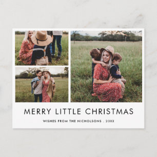 Merry Little Christmas   Holiday Elegantes Foto Postkarte