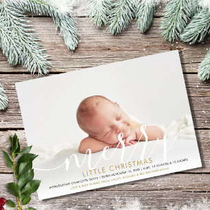 Merry Little Christmas Holiday New Baby Photo Feiertagskarte