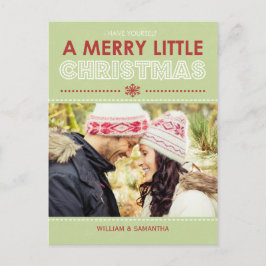 Merry Little Christmas Holiday Postcard Feiertagspostkarte