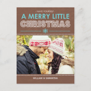 Merry Little Christmas Mocha Holiday Postcard Feiertagspostkarte