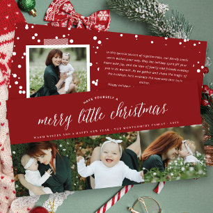 Merry Little Christmas Modern Typografy Foto Feiertagskarte