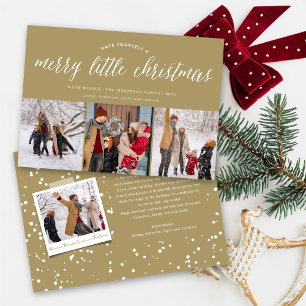 Merry Little Christmas Modern Typografy Foto Feiertagskarte