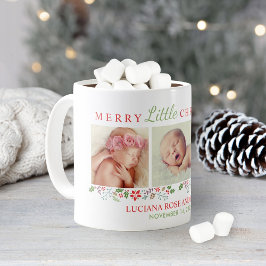 Merry Little Christmas Newborn Baby Girl Foto Tasse