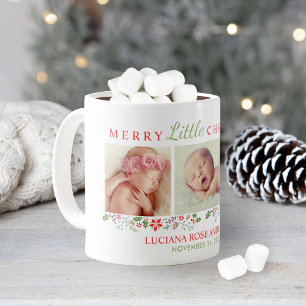Merry Little Christmas Newborn Baby Girl Foto Tasse