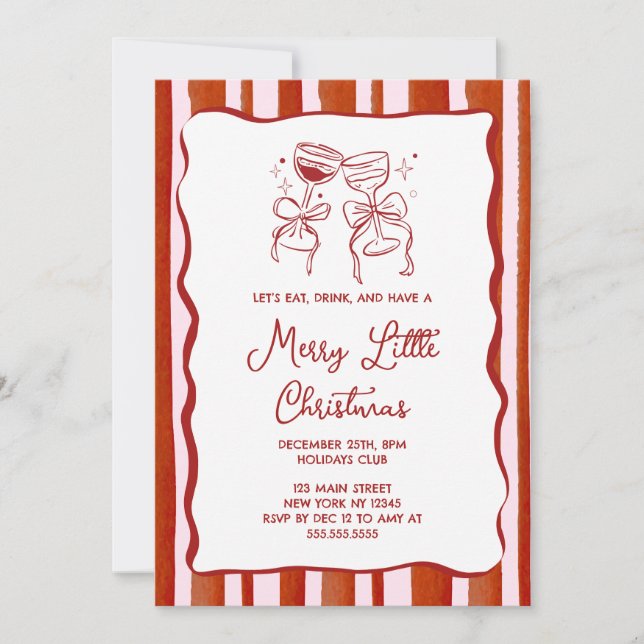 Merry little Christmas Party Invitation Einladung (Vorderseite)
