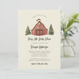 Merry Little Christmas Rustic Baby Dusche Einladung