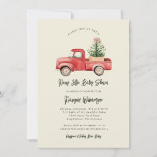 Merry Little Christmas Rustic Baby Shower Invitat Einladung