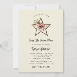 Merry Little Christmas Rustic Baby Shower Invitat Einladung