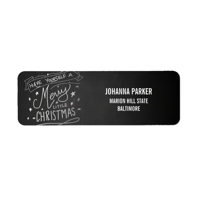 Merry Little Christmas Script Chalkboard Holiday (Vorne)