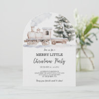 Merry Little Christmas Train Party Einladung