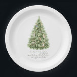 Merry Little Christmas Tree Baby Shower Pappteller<br><div class="desc">Diese geschlechtsneutrale "Merry small Baby Shower" Weihnachtsduschplatte mit einem Weihnachtsbaum in Aquarell. Personalisieren Sie es für Ihre Bedürfnisse. In meinem Geschäft finden Sie passende Produkte.</div>