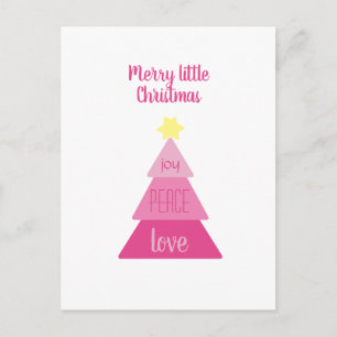 Merry Little Christmas Tree Hot Pink Niedlich Simp Postkarte