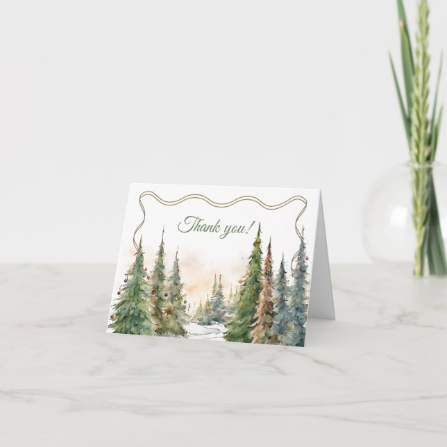 Merry Little Christmas Winter Baby Shower Dankeskarte (Vorderseite)