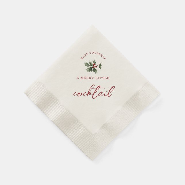 Merry Little Cocktail Christmas Napkins Serviette (Ecke)