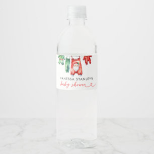 Merry Little Floral Christmas Weihnachtsdusche Wasserflaschenetikett
