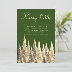 Merry Little Green Christmas Baby Shower Einladung