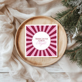 Merry little red stripe Christmas Party Napkin Serviette