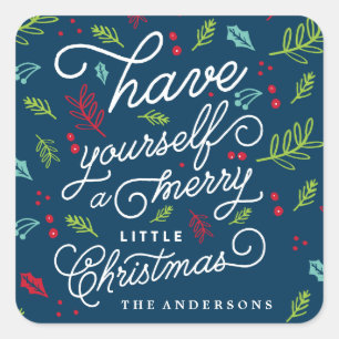 MERRY LITTLE Umschlag Aufkleber Weihnachtsaufklebe