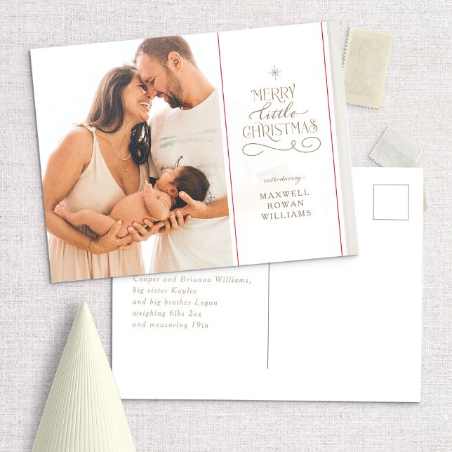 Merry Little Weihnachtsfeiertag Ankündigung Postkarte (Von Creator hochgeladen)