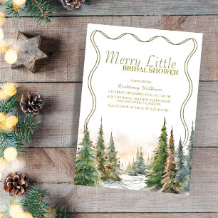 Merry Little Winter Brautparty Rustikale Weihnacht Einladung