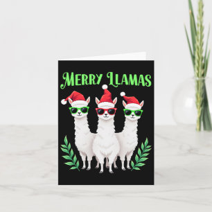Merry Llamas Funny Christmas Llama Animal Holiday Karte