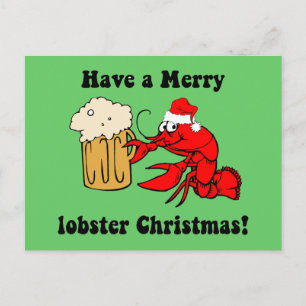 Merry Lobster Christmas Feiertagspostkarte