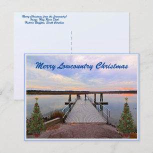 Merry Lowcountry Christmas Bluffton South Carolina Feiertagspostkarte