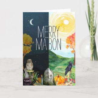 Merry Mabon Autumnal Equinox Night & Day Feiertagskarte