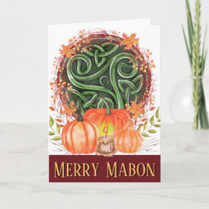Merry Mabon Celtic Triskelion Fall Pumpkins Karte