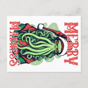 Merry Madness - Cthulhu Santa Stare Postkarte
