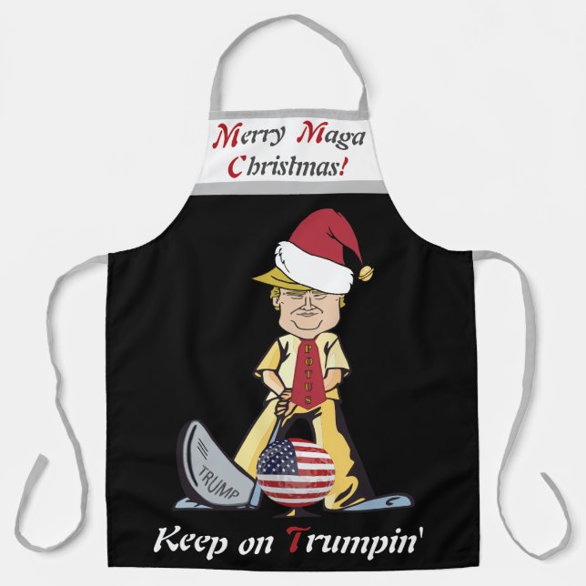 Merry Maga Trump Weihnachts-Schürze Schürze (Vorderseite)