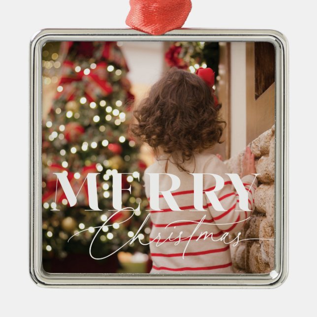 Merry Magic Christmas Foto Ornament (Vorne)
