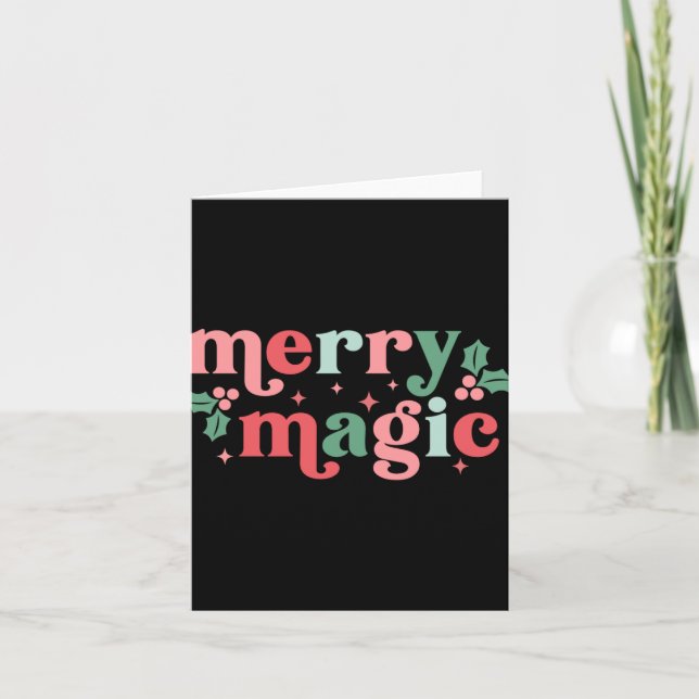 Merry Magic Colorful Holiday Tygraphy  Karte (Vorderseite)