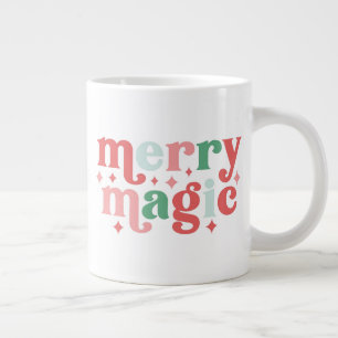 Merry Magic - farbenfrohe Weihnachtstypografie Jumbo-Tasse