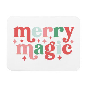 Merry Magic - farbenfrohe Weihnachtstypografie Magnet