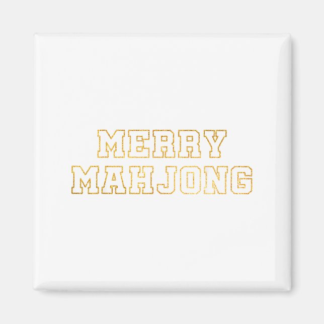 Merry Mahjong Christmas Mahj Holiday Party Women M Magnet (Vorne)