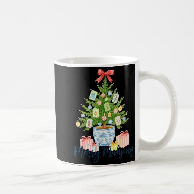 Merry Mahjong Christmas Tree Chinoiserie Holiday  Kaffeetasse (Rechts)