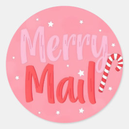 Merry Mail Runder Aufkleber