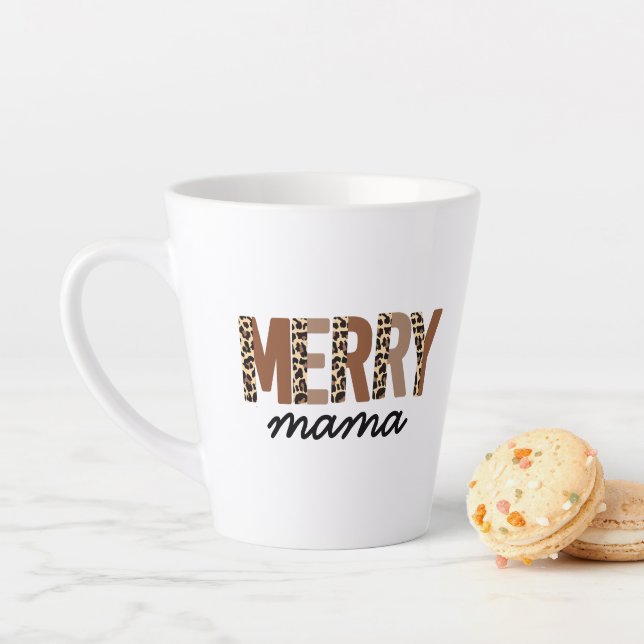 "Merry Mama" Moderner Farbblock Leopard Boho Milchtasse (Beispiel)