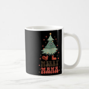 Merry Mama Retro Christmas Tree Face Groovy Matchi Kaffeetasse